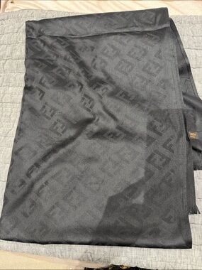 Fendi Black Monogram Scarf